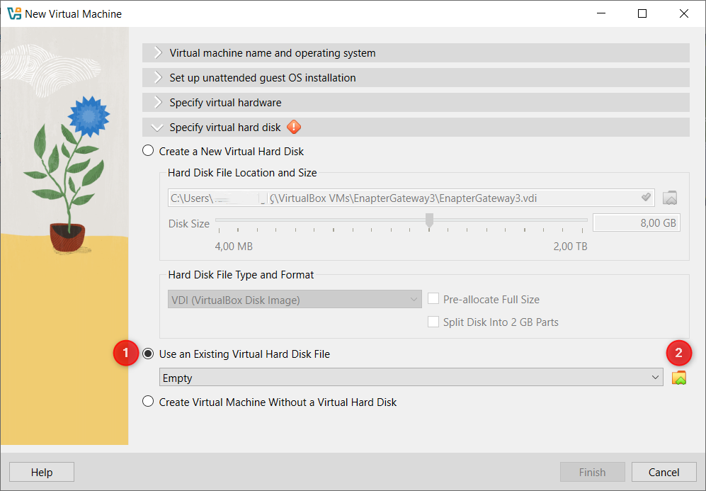 Virtual Hard Disk Configuration